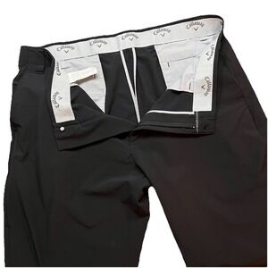 Callaway Golf Pants Men's 42X32 Black Straight Performance Stretch Zip Opti Dry